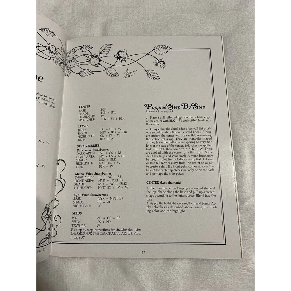 Basics For Decorative Artist Volume 2 1987 Tole Painting Book Aileen Bratton